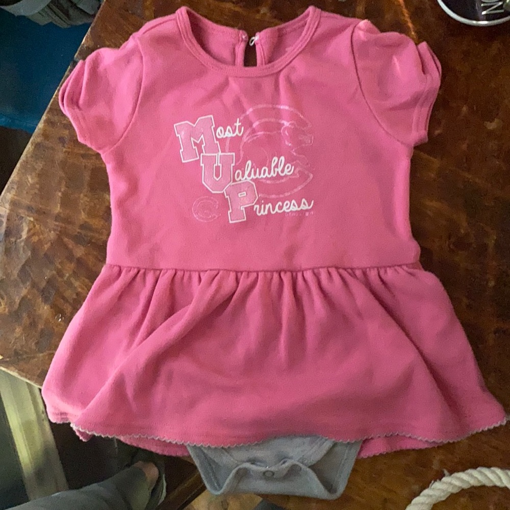 24mo old Girls punk Cubs onesie. Has snap bottom and a button on back